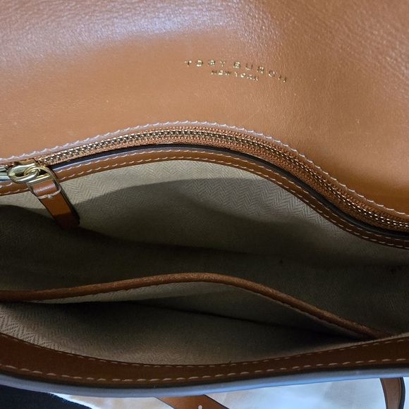 Tory Burch Leather Crossbody Saddle Bag - Picture 8 of 11